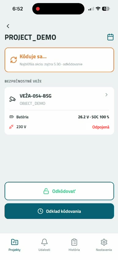 Aplikace SERAF — přehled projektu a stav věže